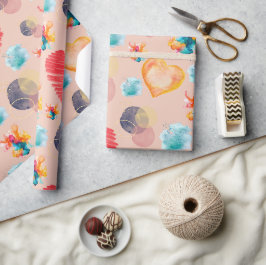 Papel De Presente Estilo de Corações Rosa