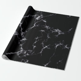 Papel De Presente Estilo de mármore elegante 4 - preto e branco