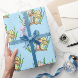 Papel De Presente Estilo de Pop de Arte Amarelo Cor-de-Rosa Retro Co