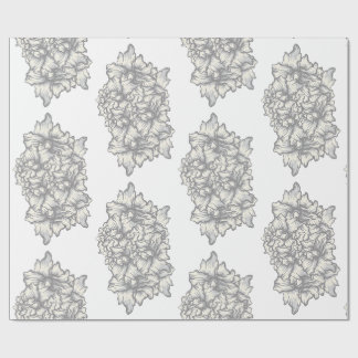 Papel De Presente Estilo de Tatuagem Floral Barroco Escuro