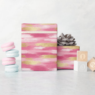 Papel De Presente Estilo Dourado Rosa Estilo de Bruto Quebrando Pape