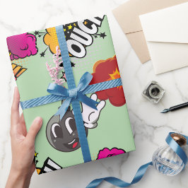 Papel De Presente Estilo engraçado da revista em quadrinhos BOOM SAÍ