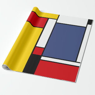 Papel De Presente Estilo Geométrico Moderno Inspirado Mondrian