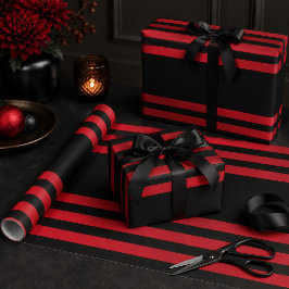 Papel De Presente Estilo Idoma Vermelho e Preto
