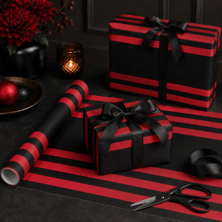 Papel De Presente Estilo Idoma Vermelho e Preto
