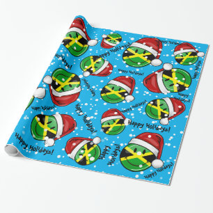 Papel De Presente Estilo jamaicano alegre do Natal da bandeira