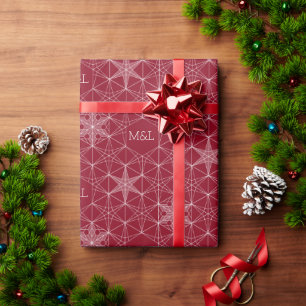 Papel De Presente Estilo Japandi Floco de Neve