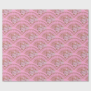 Papel De Presente Estilo japonês divertido e rosas rosa