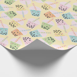 Papel De Presente Estilo Kawaii bonito - Chá com sabor amarelo claro