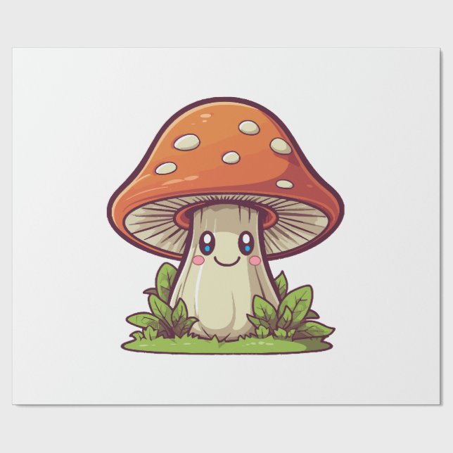 Papel De Presente Estilo kawaii fofo, Caça de cogumelos (Aberto)