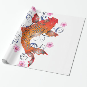Papel De Presente Estilo Koi