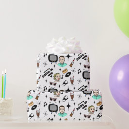 Papel De Presente Estilo Nostálgico Retro 1950