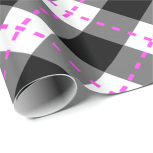 Papel De Presente Estilo Preto/Rosa