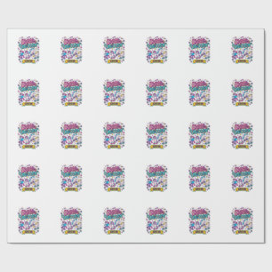 Papel De Presente Estilo Retro de Impressão na Camiseta Unicórnio Sk