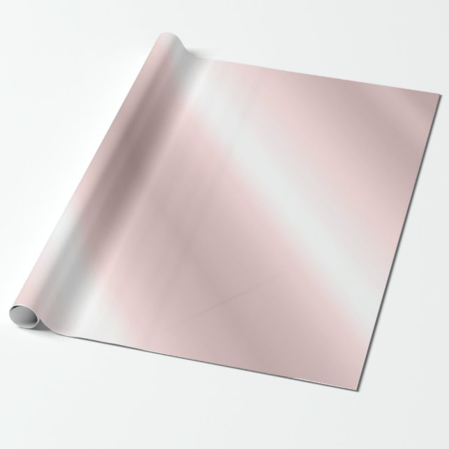Papel De Presente Estilo Rosegold Olhar Metálico Rosa Dourado Tendên (Desenrolado)