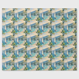 Papel De Presente Estilo Vintage Cote D'Azur Viagens Francesas