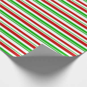 Papel De Presente Estilos de Natal Verdes, Brancos, Vermelhos Colori