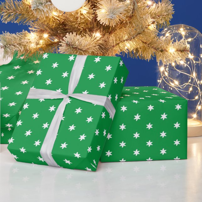 Papel De Presente Estilos de neve brancos, verdes e de Natal (Feriados)