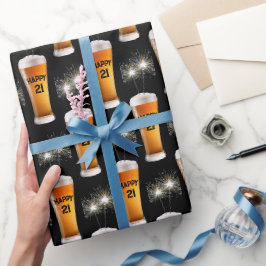 Papel De Presente Estimuladores Em Vidro De aniversário de 21 anos