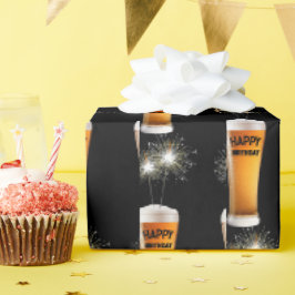 Papel De Presente Estimuladores Em Vidro De Cerveja De Aniversário
