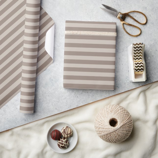 Papel De Presente Estirpes de Cinza bege Elegante Mínimo (Artesanato)