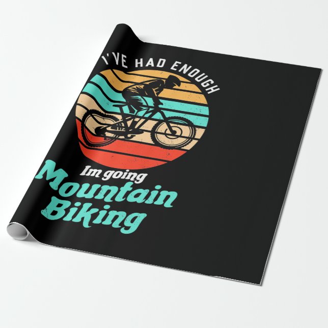 Papel De Presente Estou Indo Para A Bicicleta Montanha (Desenrolado)