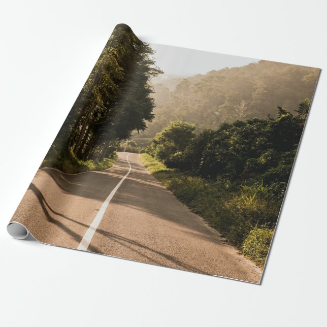 Papel De Presente estrada de concreto de cinza pela manhã (Desenrolado)