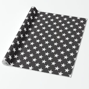 Papel De Presente Estrela 1 Preta e Branca