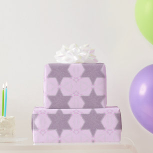 Papel De Presente Estrela cintilante de David bat mitzvah rosa