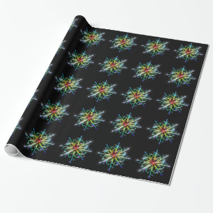 Papel De Presente Estrela Colorida Retroativa