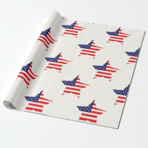 Papel De Presente Estrela da Bandeira Patriótica Americana
