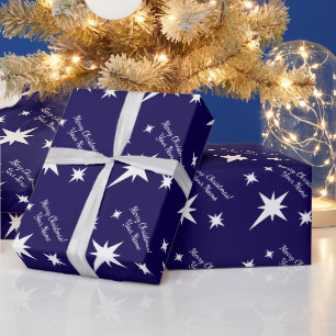 Papel De Presente Estrela de Belém Natal personalizado