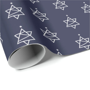 Papel De Presente Estrela de David da Árvore de Natal