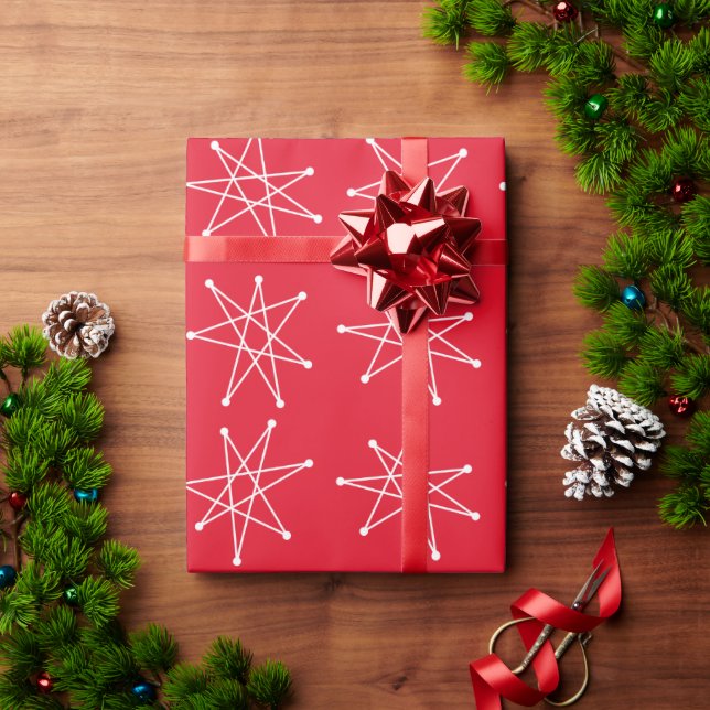 Papel De Presente Estrela de Natal Atômica Moderna do século Médio V (Presente de Natal)