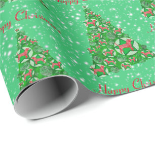 Papel De Presente Estrela de Natal do Cachorro de Beagle Hound