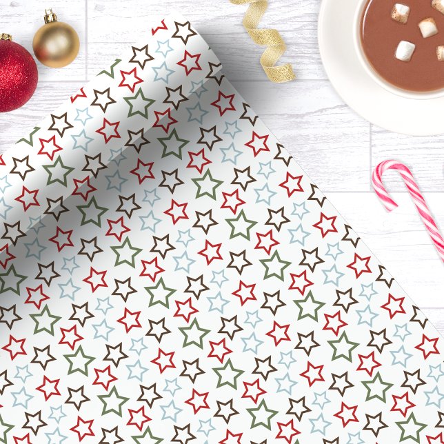 Papel De Presente Estrela de Natal Multicolor Festiva (Criador carregado)