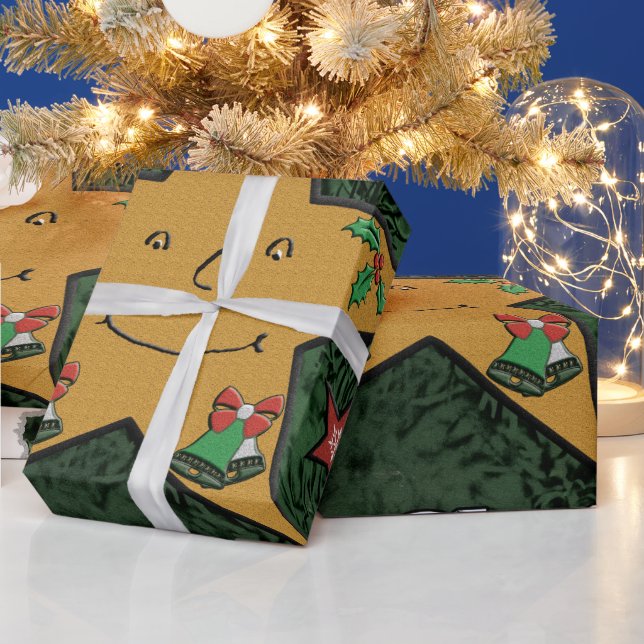 Papel De Presente Estrela de pão de Natal feliz (Feriados)