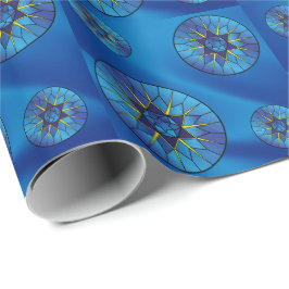 Papel De Presente Estrela do Bonito Presente Azul de David Hanukkah