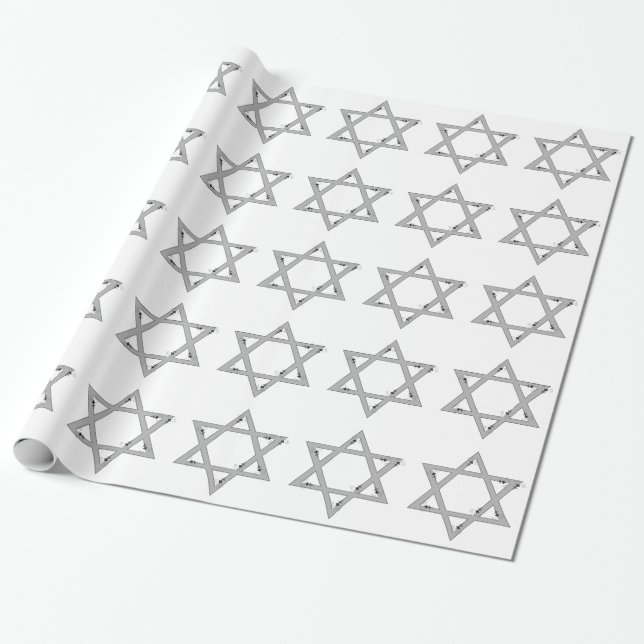Papel De Presente estrela elegante de david (Desenrolado)