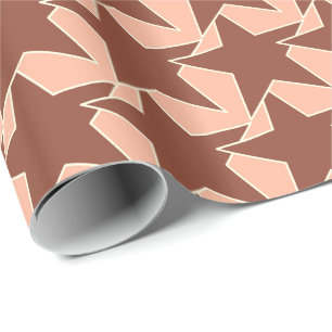Papel De Presente Estrela Moderna Geométrica - Cacau castanho e pê