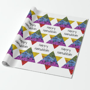 Papel De Presente Estrelado de David Happy Hanukkah