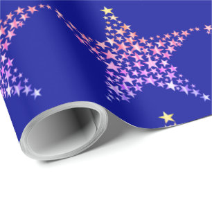 Papel De Presente Estrelas Azuis