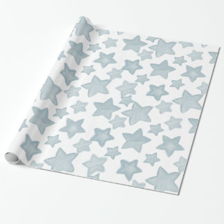 Papel De Presente Estrelas azuis da aguarela