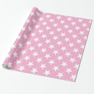 Papel De Presente Estrelas brancas cor-de-rosa Padrão Presente Bonit