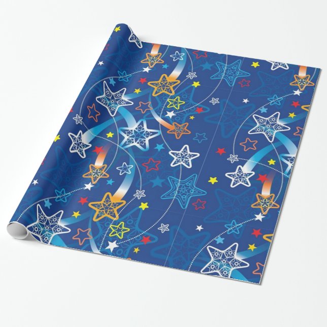 Papel De Presente Estrelas Cadentes (Desenrolado)