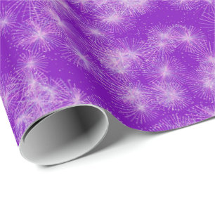 Papel De Presente Estrelas de cristal gelado - roxo profundo