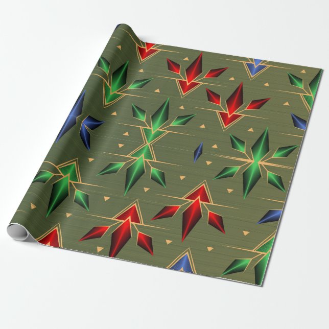 Papel De Presente Estrelas de Natal (Desenrolado)