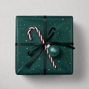 Papel De Presente Estrelas de Natal e pontos de Natal verde divertid