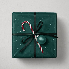 Papel De Presente Estrelas de Natal e pontos de Natal verde divertid