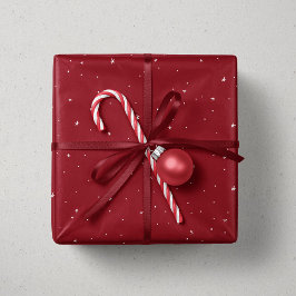 Papel De Presente Estrelas de Natal e pontos de Natal vermelho diver